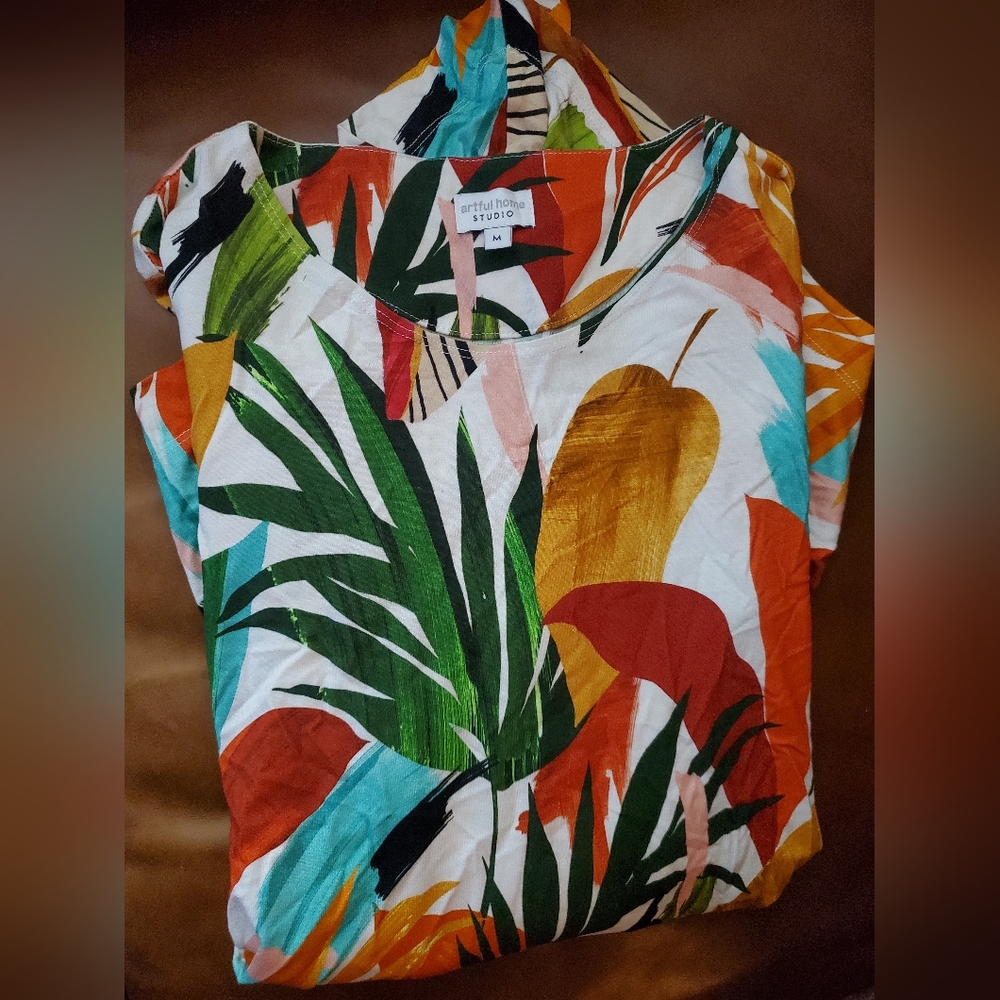 Artful Home Studio Tunic Top Medium M Resortwear Cruise Oversized - Picture 5 of 5